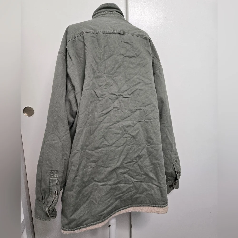 Men Levi's Green Military Style Jacket with Flag Patch Size 3XL - Picture 2 of 10